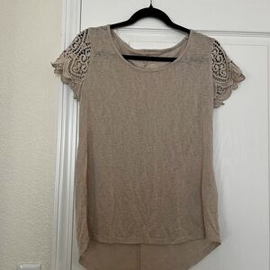Soho Beige Lace Sleeve Women's Blouse